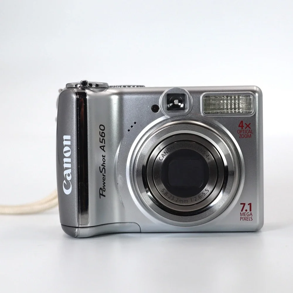 Canon PowerShot A560 7.1MP Digital Camera Silver 4x Optical Zoom Tested Works